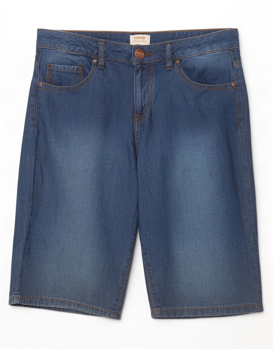 Shorts jeans feminino Carrera W27 pequeno algodão azul