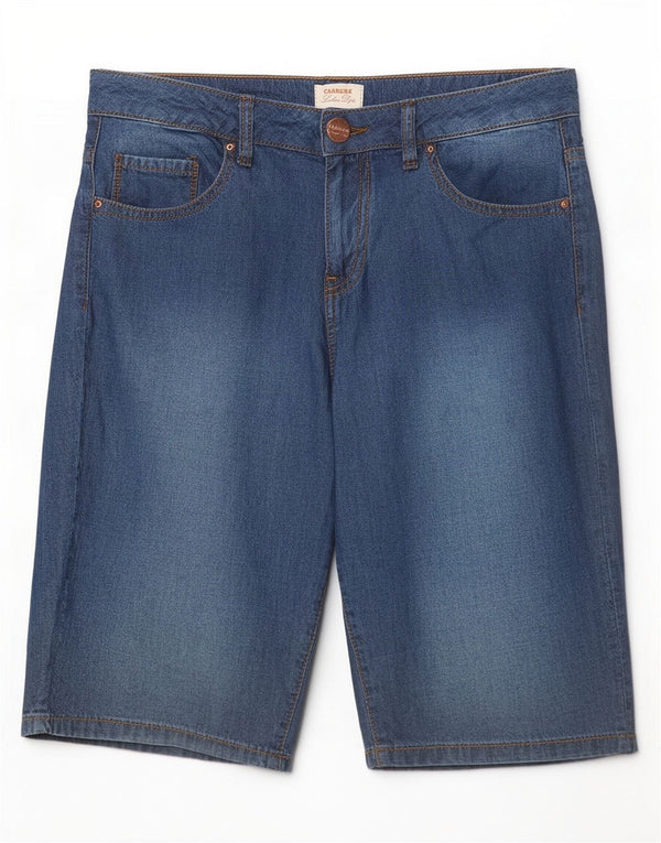 Shorts jeans feminino Carrera W27 pequeno algodão azul