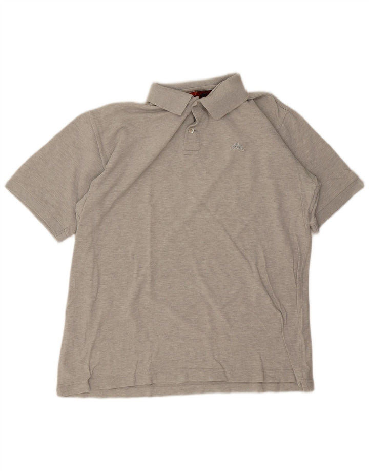 Camisa polo masculina Kappa grande algodão manchado cinza
