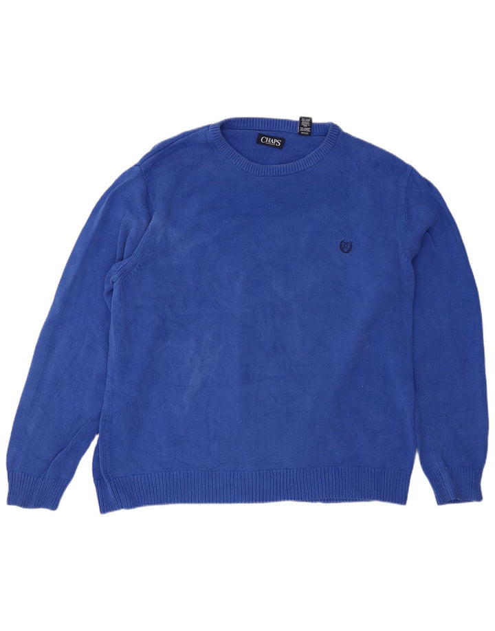 Suéter masculino Chaps com gola canoa 2XL algodão azul