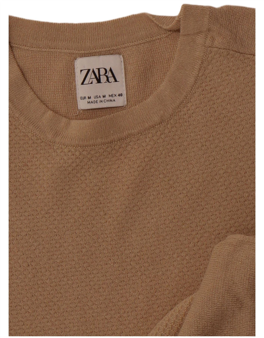 Zara Camiseta masculina Top Médio Bege