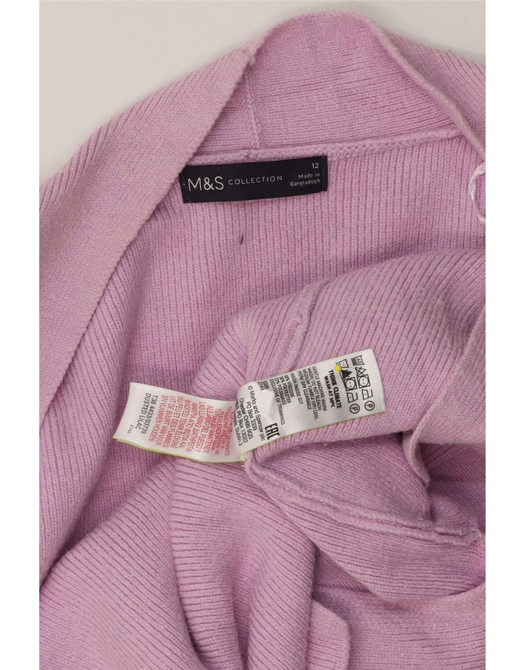 Marks & Spencer Suéter feminino Longline Open Cardigan Reino Unido 12 Médio Rosa