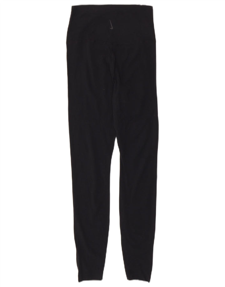 Calça legging feminina Nike Dri Fit UK 8 pequena preta de nylon