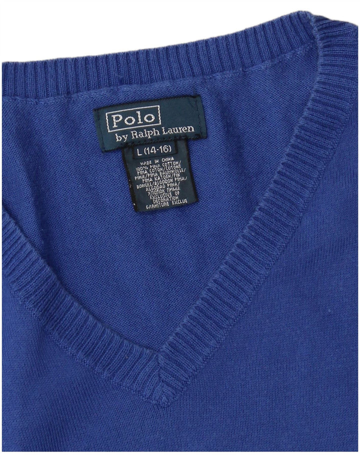POLO RALPH LAUREN Regata masculina com colete 14-15 anos grande algodão azul