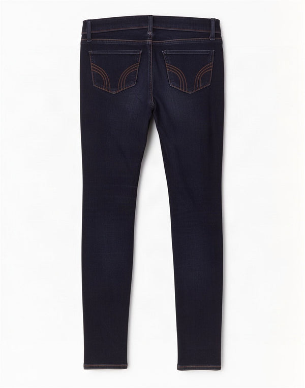 Calça jeans skinny feminina Hollister US 3 XS W26 L29 azul marinho algodão