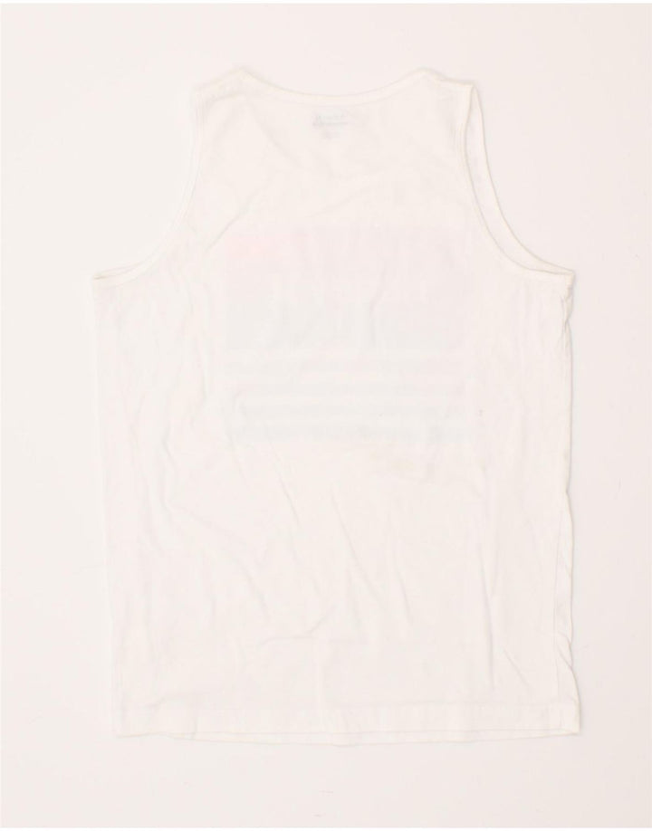 HURLEY Boys Graphic Vest Top 13-14 Years XL White Vintage Hurley and Second-Hand Hurley from Messina Hembry 