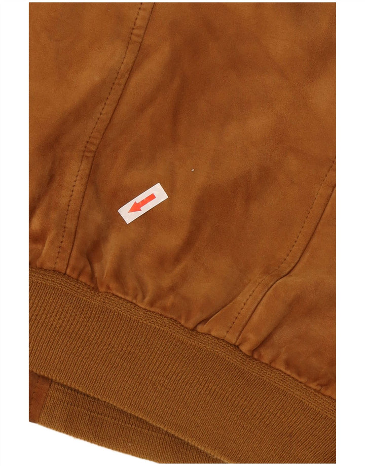 Jaqueta bomber masculina de camurça Martin Eden IT 48 couro marrom médio
