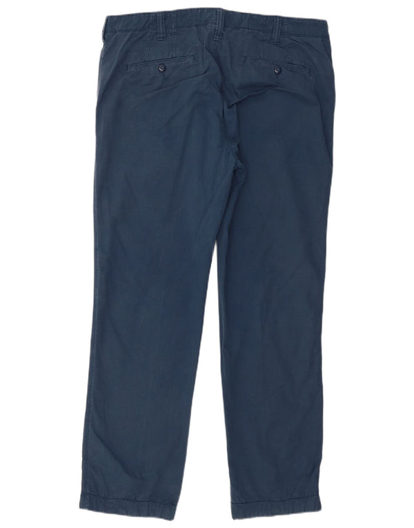Calça chino reta masculina Marks & Spencer W36 L29 algodão azul