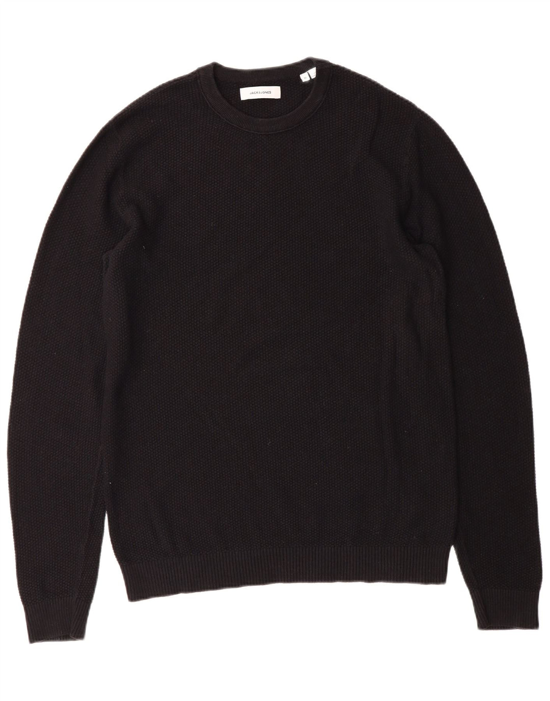 Suéter masculino JACK & JONES com gola redonda, algodão preto médio