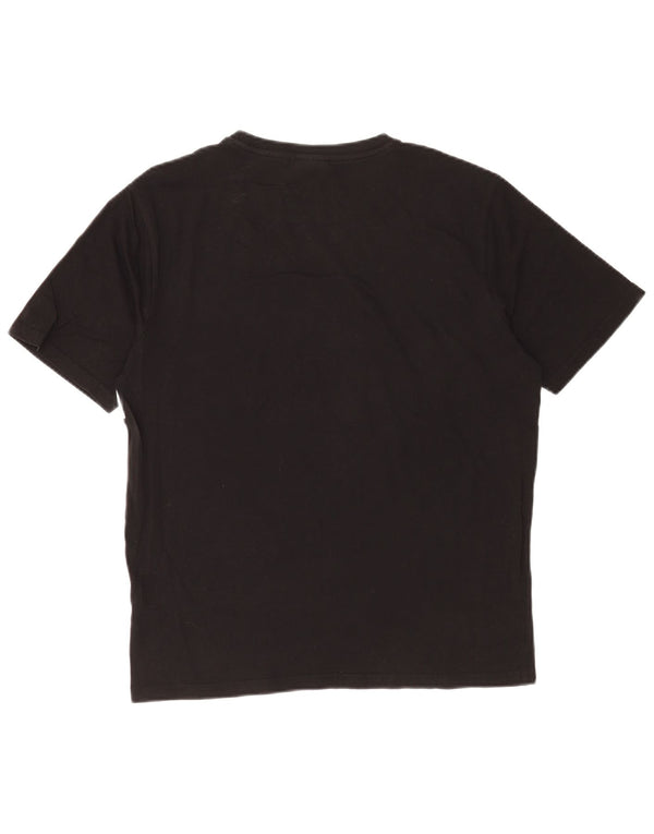 Ellesse Camiseta masculina gráfica top médio preto colorblock algodão
