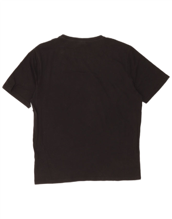 Ellesse Camiseta masculina gráfica top médio preto colorblock algodão