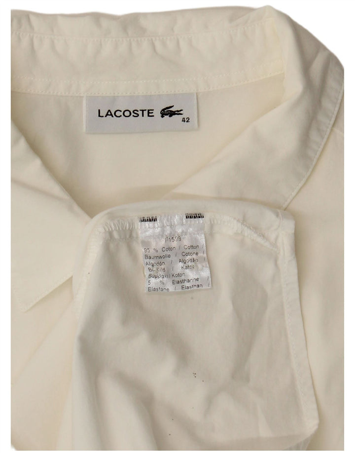 Camisa feminina Lacoste tamanho 42 grande algodão branco