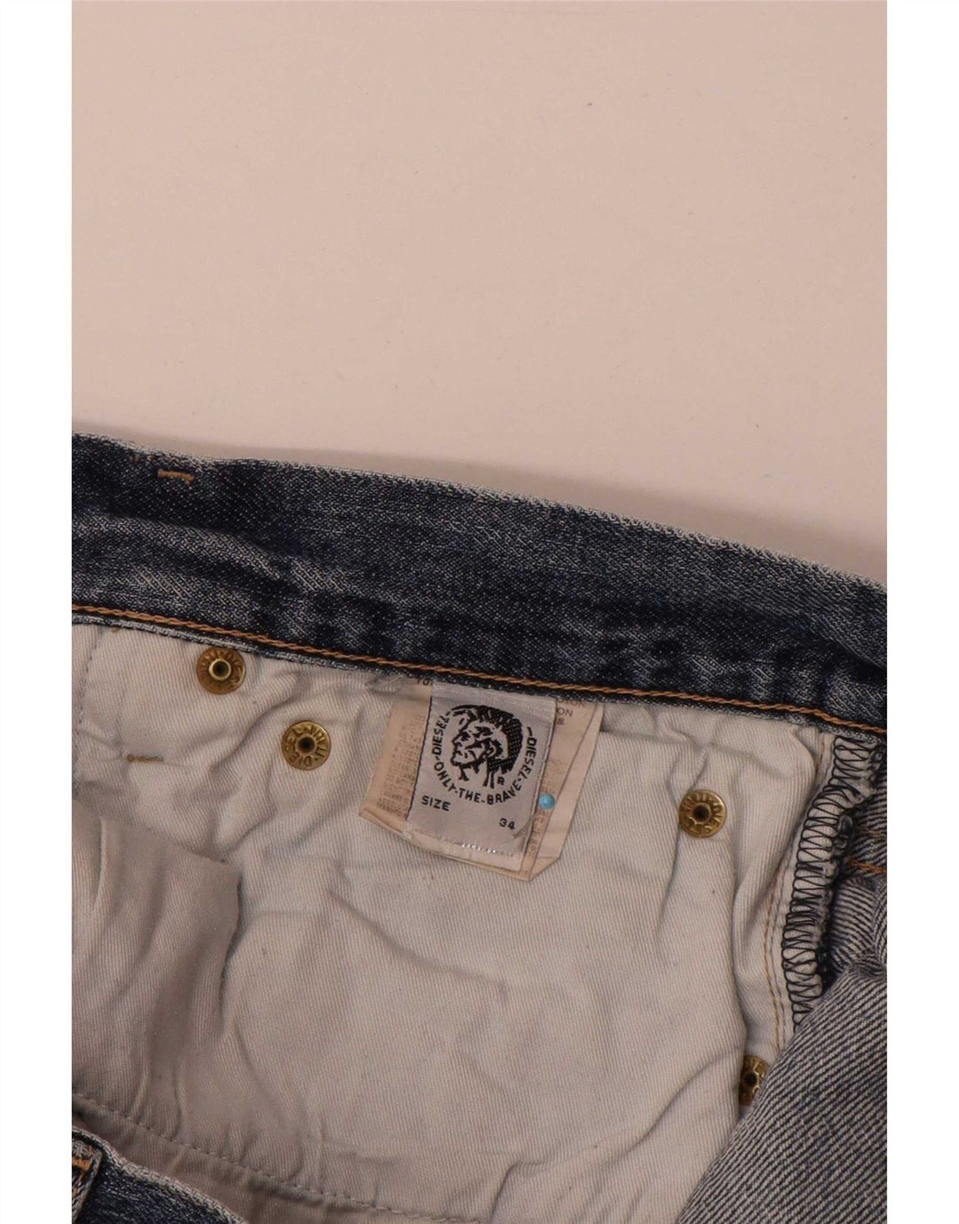 Jeans retos masculinos Diesel W34 L30 algodão azul