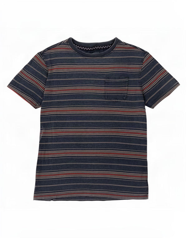 Camiseta masculina Fat Face Indigo Dye Top pequeno algodão listrado azul marinho