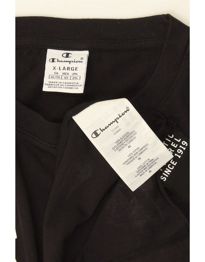 Colete gráfico masculino Champion XL preto algodão