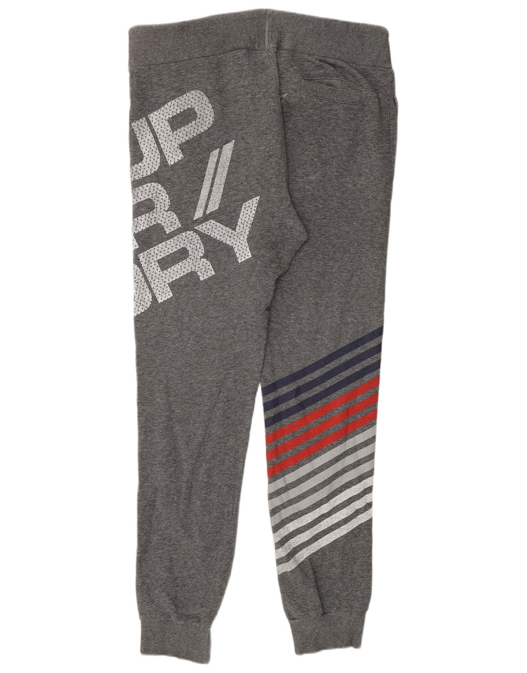 Calça esportiva masculina SUPERDRY com listras cinza grande de algodão