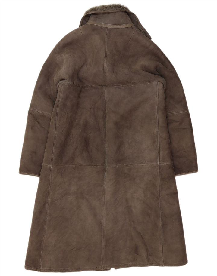 Casaco feminino vintage de shearling IT 42 Shearling cinza médio