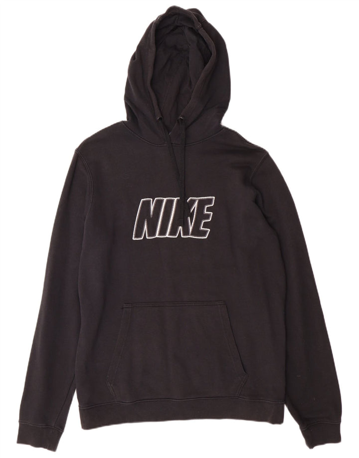 Nike masculino gráfico moletom com capuz médio algodão preto