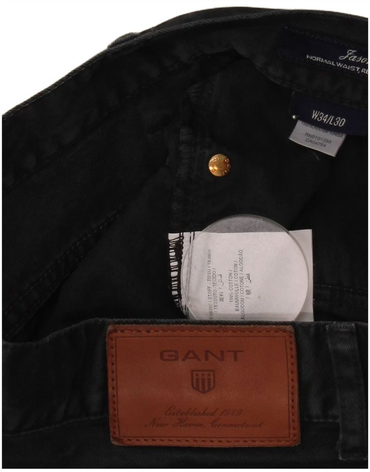 Jeans retos masculinos Gant W34 L30 algodão preto