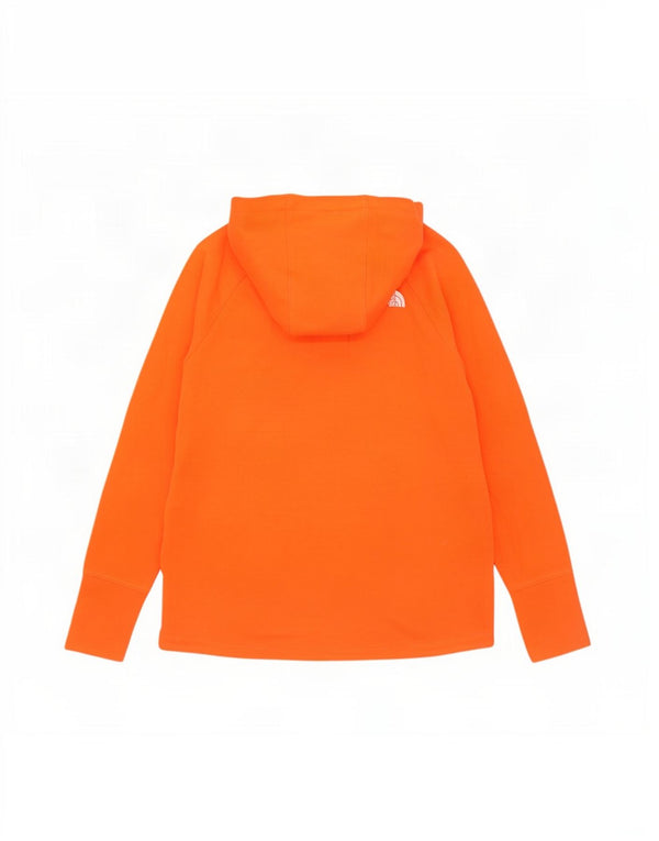 Suéter feminino com capuz e zíper The North Face Reino Unido 16 grande algodão laranja