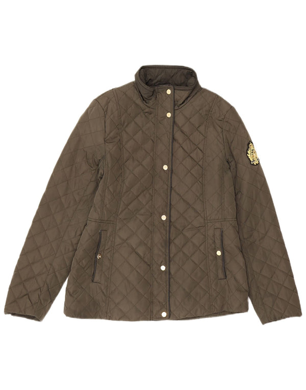 Jaqueta acolchoada feminina Ralph Lauren UK 10 polietileno caqui pequeno
