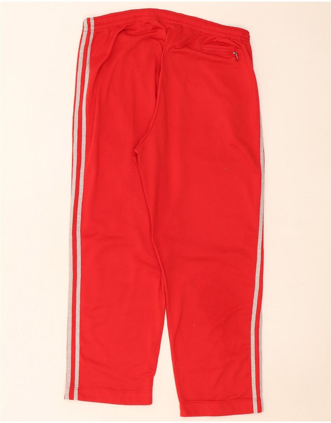 Calças de treino masculinas Adidas UK 40/42 poliéster vermelho médio