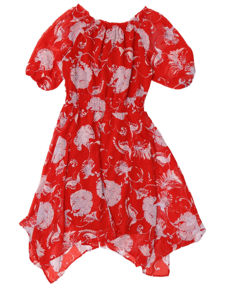 Vestido assimétrico feminino Tommy Hilfiger US 8 médio vermelho floral