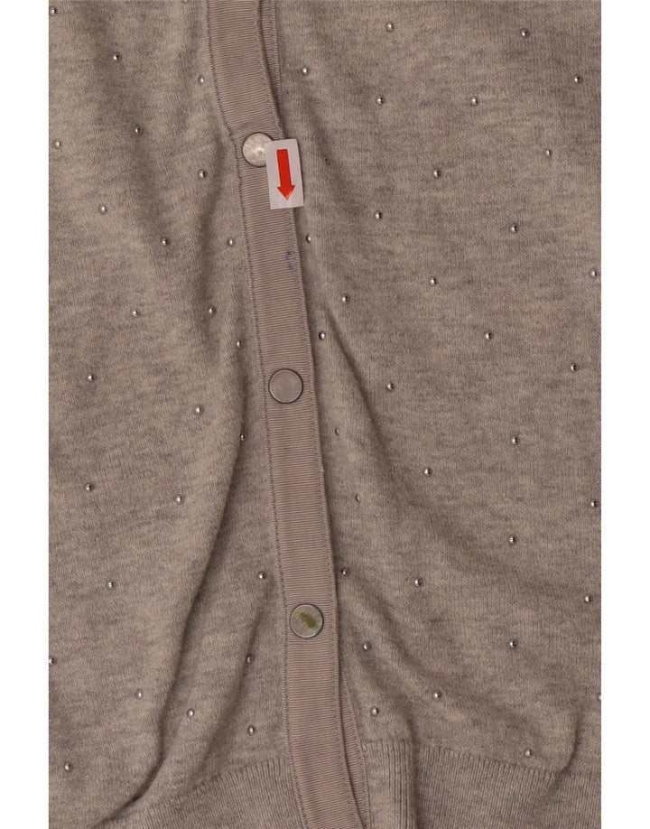 LAURA ASHLEY Womens Cardigan Sweater UK 18 XL  Grey Cotton Vintage Laura Ashley and Second-Hand Laura Ashley from Messina Hembry 