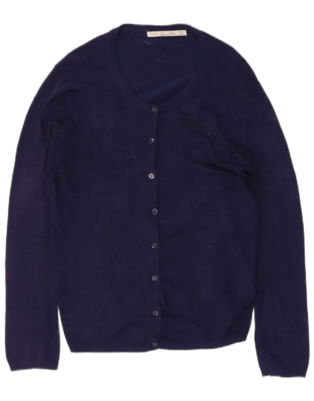 Suéter cardigã feminino Zara Reino Unido 14 grande azul marinho