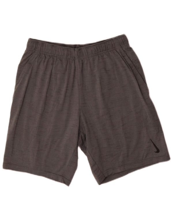 Shorts esportivos masculinos Nike Dri Fit Standard cinza médio poliéster manchado