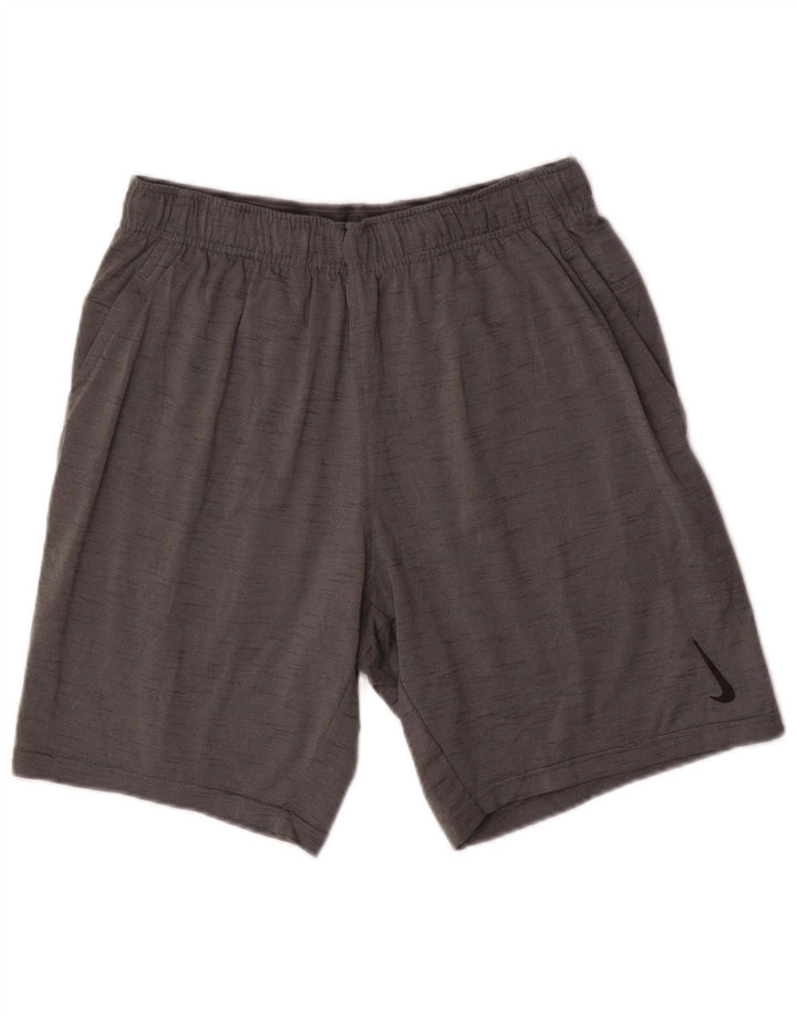 Shorts esportivos masculinos Nike Dri Fit Standard cinza médio poliéster manchado