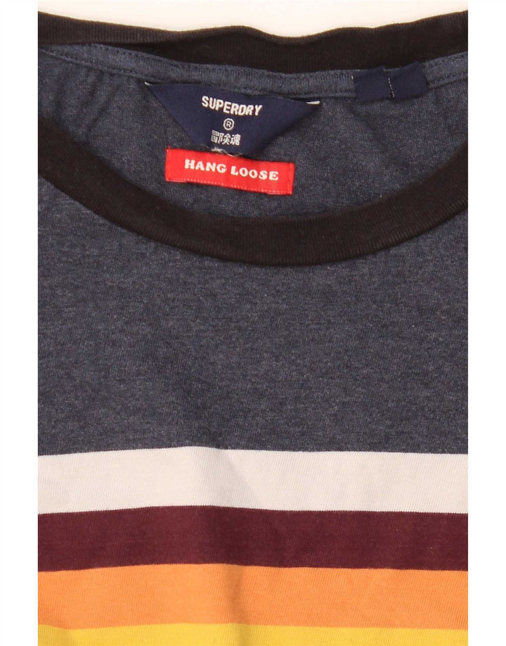 Camiseta masculina Superdry Top médio azul marinho Colourblock