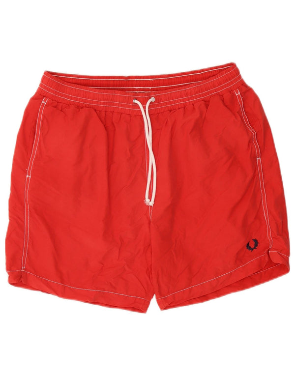 Shorts de natação masculino Fred Perry XL algodão vermelho