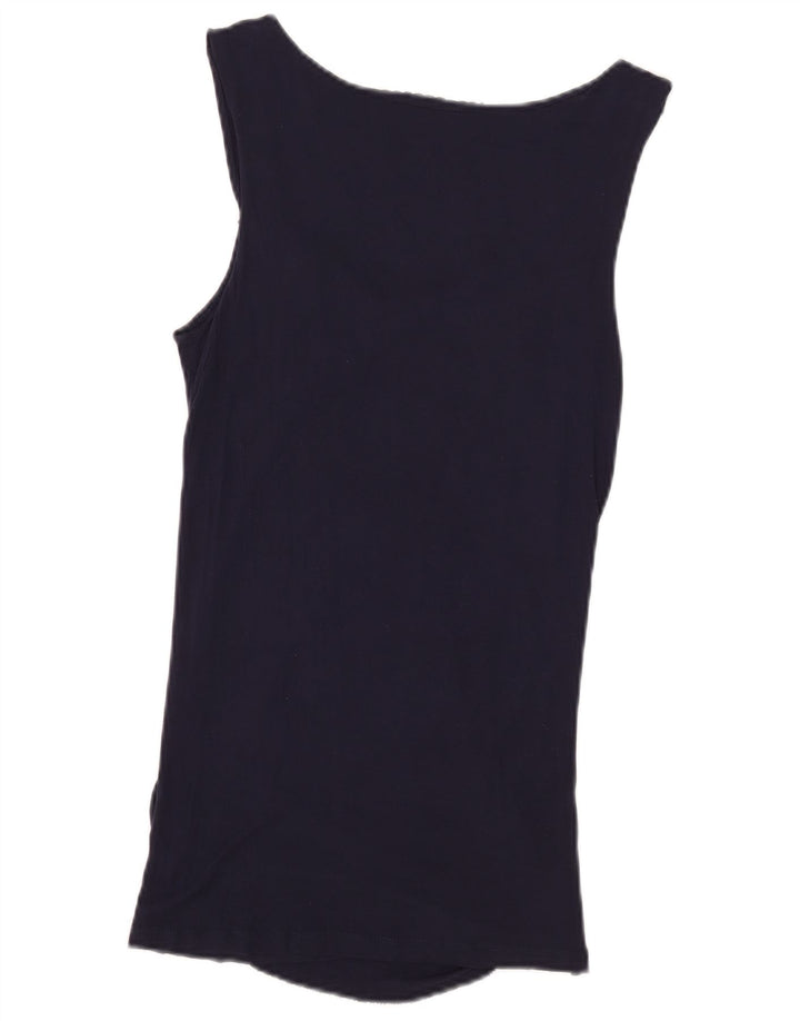 Blusa feminina sem mangas Guess Reino Unido 8 pequena azul marinho