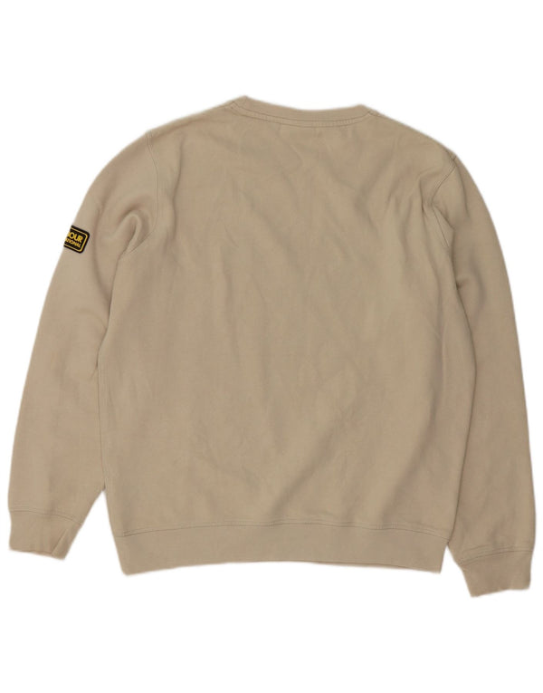 Barbour moletom masculino jumper médio bege algodão