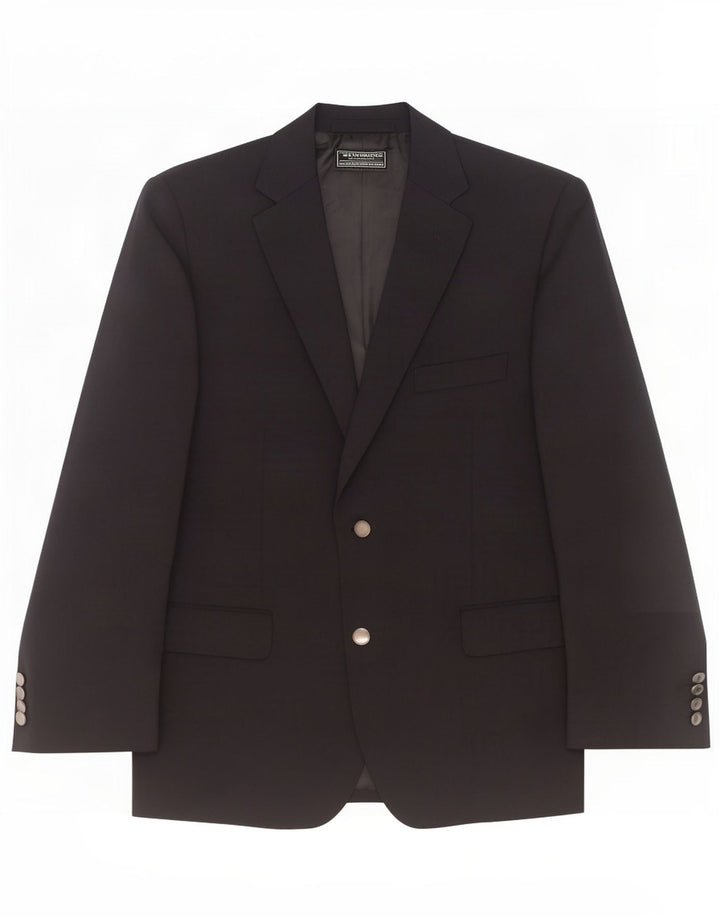 Jaqueta blazer masculina Marks & Spencer curta de 2 botões Reino Unido 42 grande azul marinho