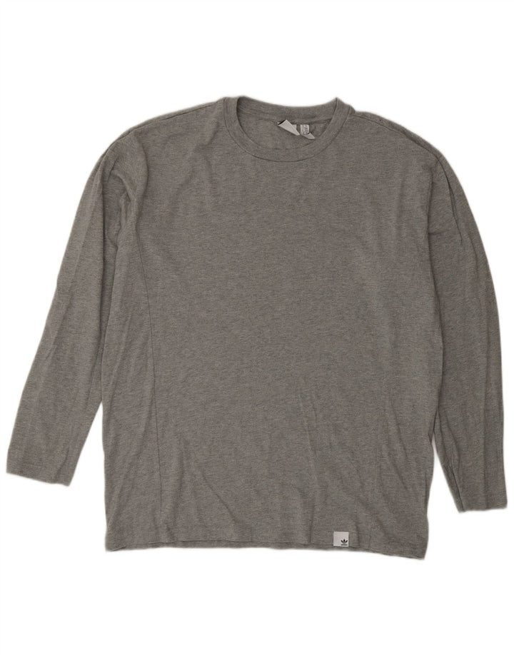 Adidas Mens Top Manga Longa Médio Algodão Cinza