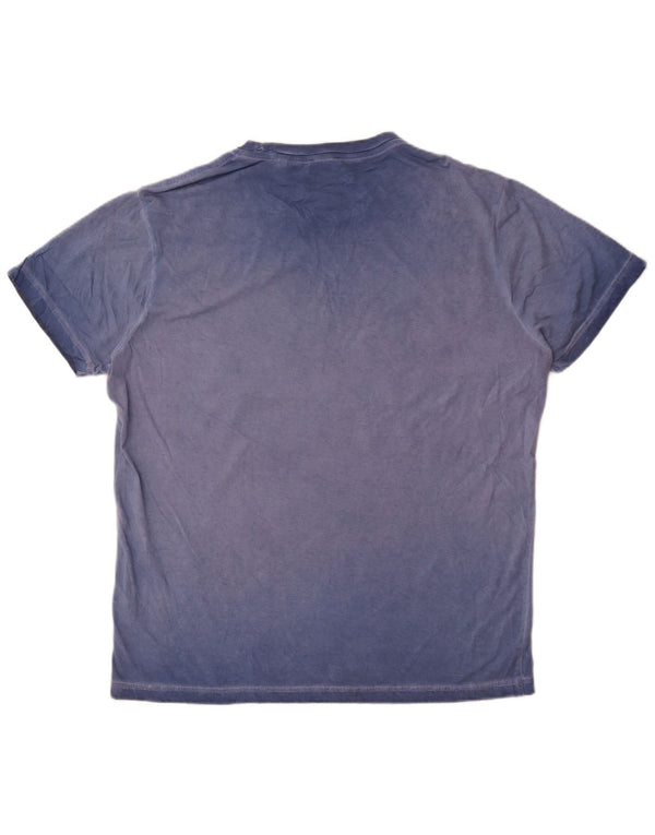 Diesel Mens Graphic T-Shirt Top XL Algodão Azul