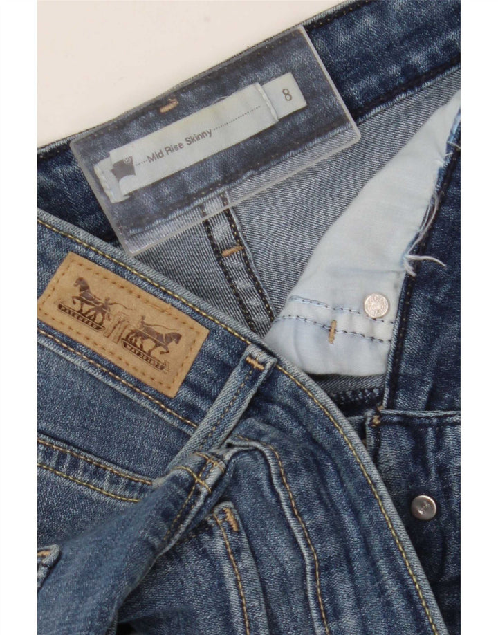 Jeans skinny de cintura média feminino Levi's US 8 médio W30 L31 azul