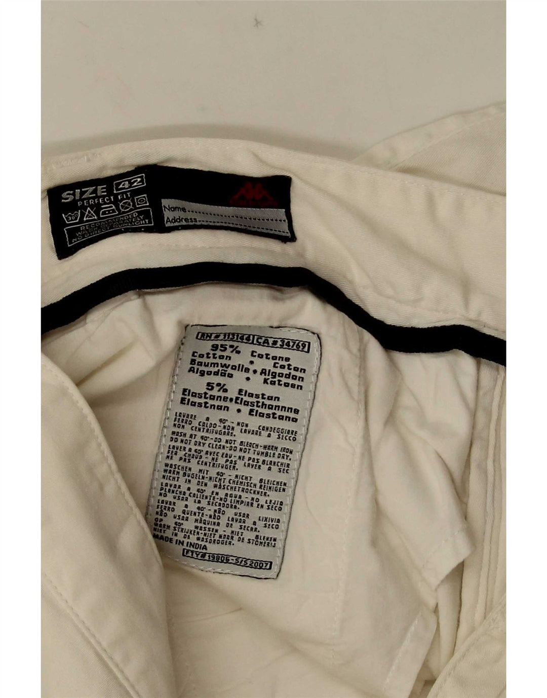 Shorts Chino Feminino Kappa IT 42 Médio W30 Off White Algodão