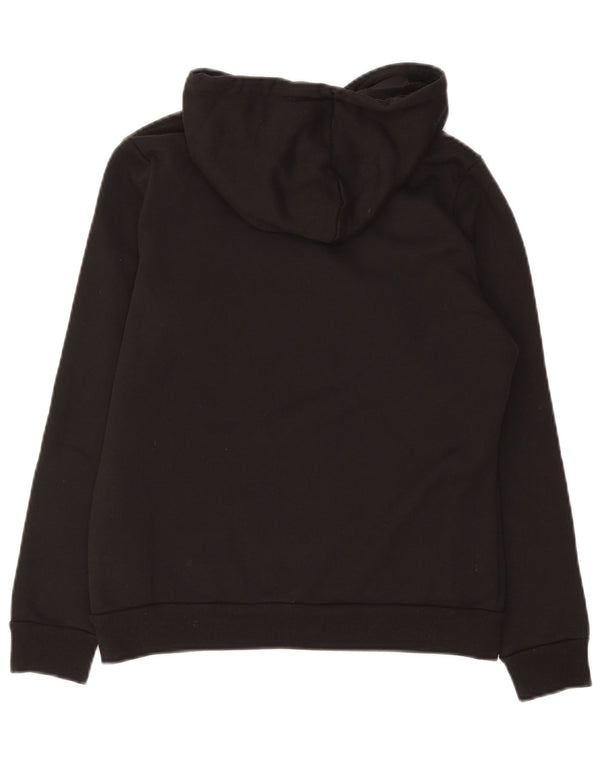 Puma feminino gráfico moletom com capuz UK 14 médio algodão preto