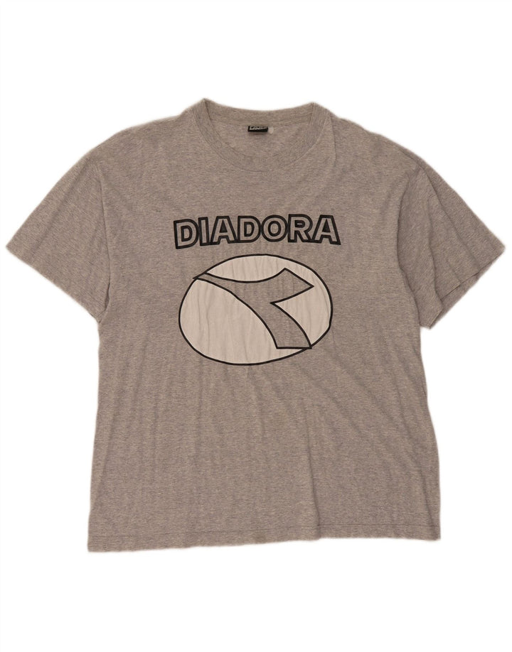 Camiseta gráfica masculina Diadora Top grande cinza