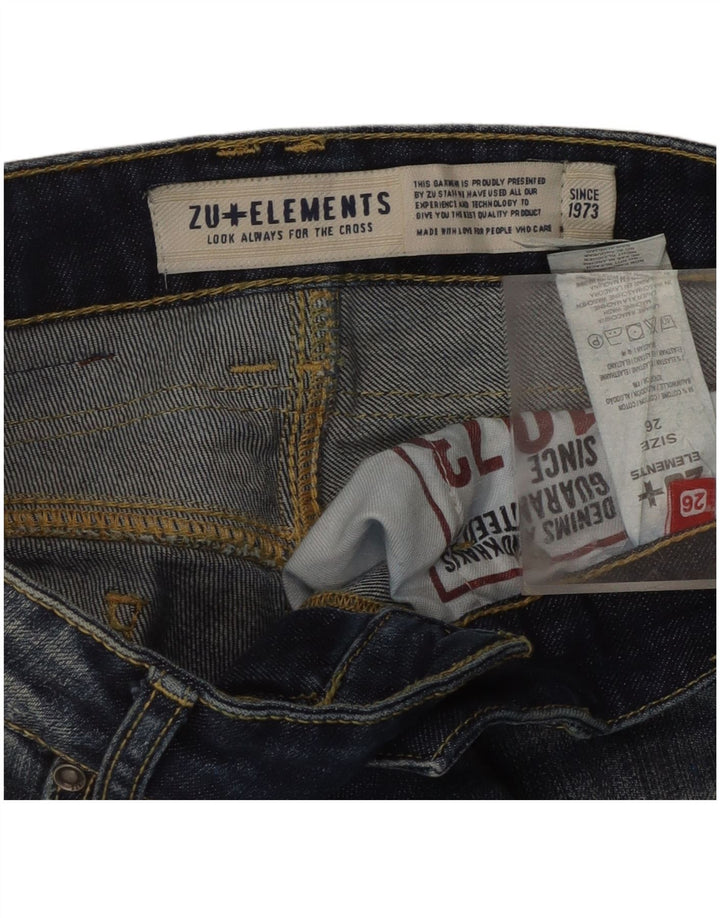 Zu Elements Jeans skinny feminino desgastado W26 L30 algodão azul