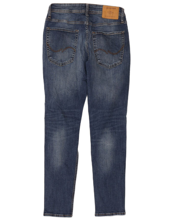 Jack & Jones Masculino Liam Skinny Jeans W30 L30 Azul Algodão