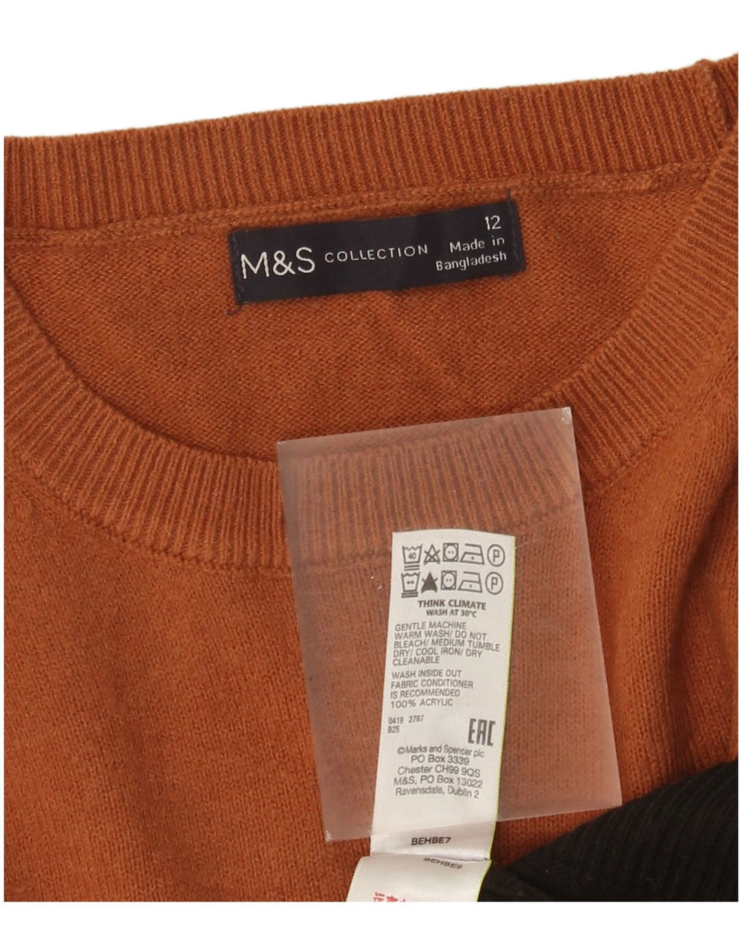 Suéter feminino Marks & Spencer com gola canoa Reino Unido 12 médio multicolorido