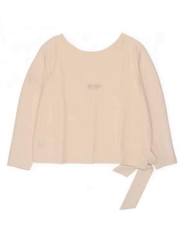 Polo Ralph Lauren Blusa feminina oversized com gravata frontal Reino Unido 18 XL Branco