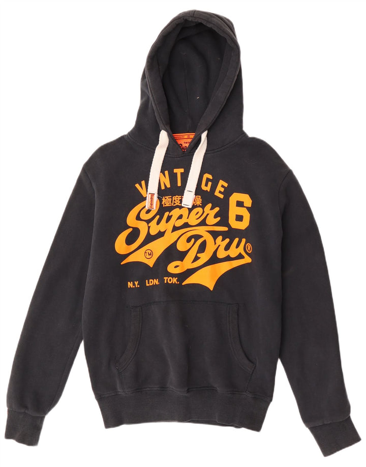 Superdry Mens Graphic Hoodie Jumper Médio Algodão Preto