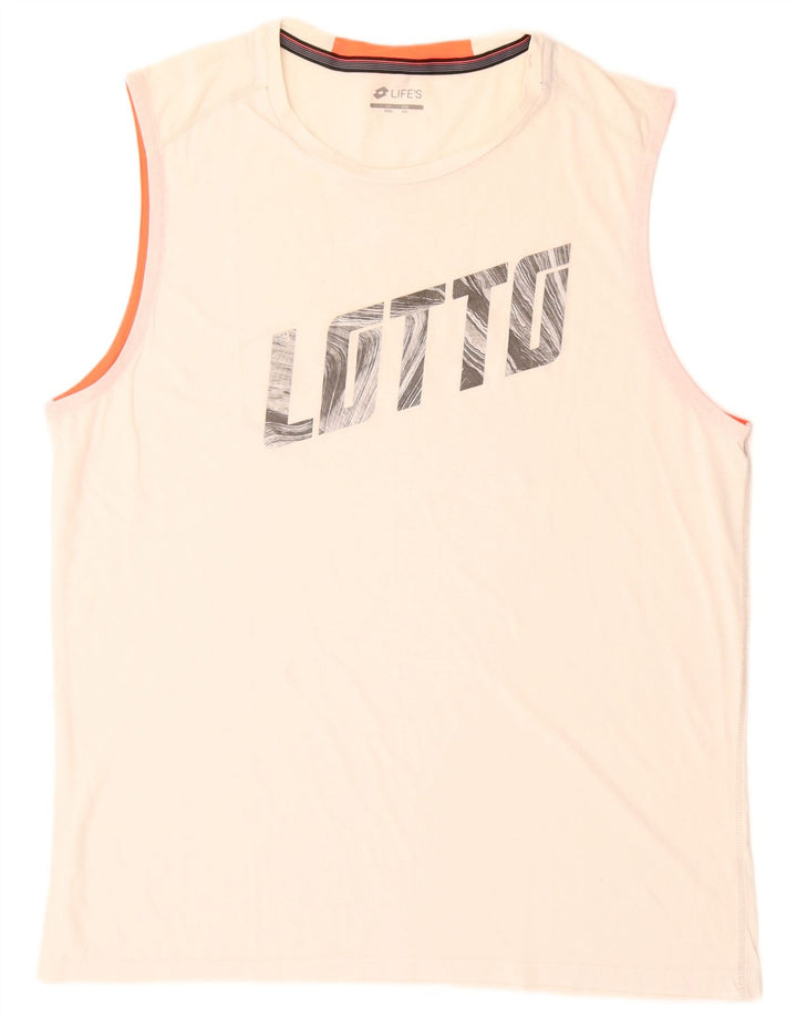 Top colete gráfico masculino Lotto 2XL branco