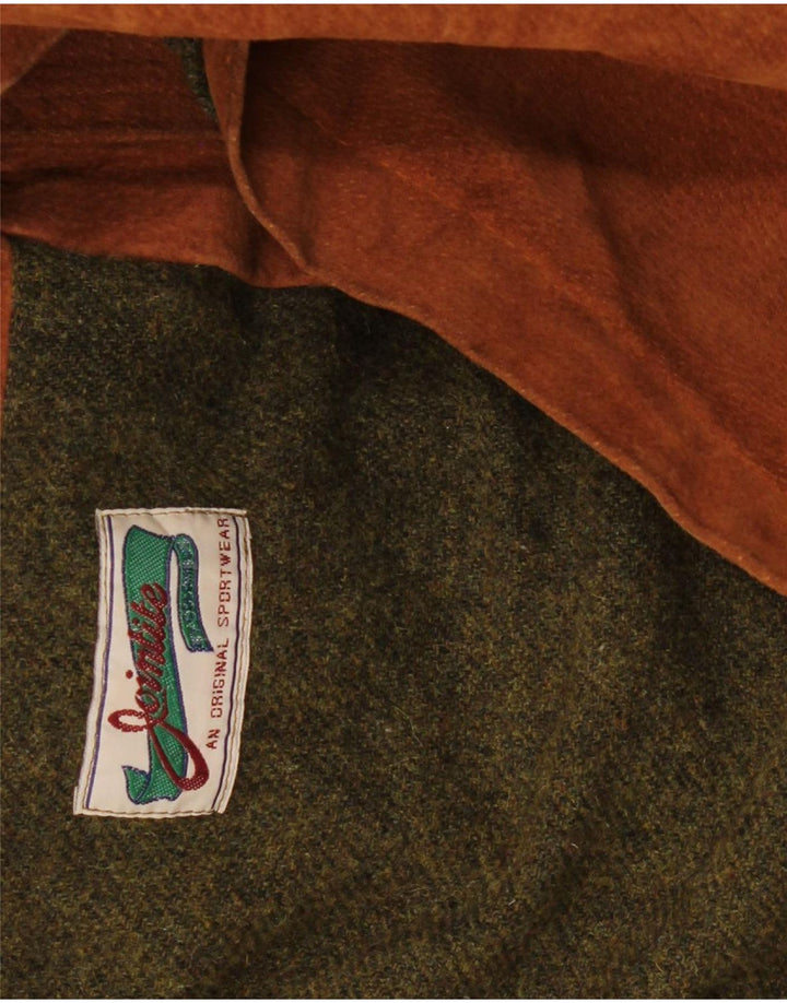 Sobretudo de camurça masculino vintage UK 44 2XL marrom