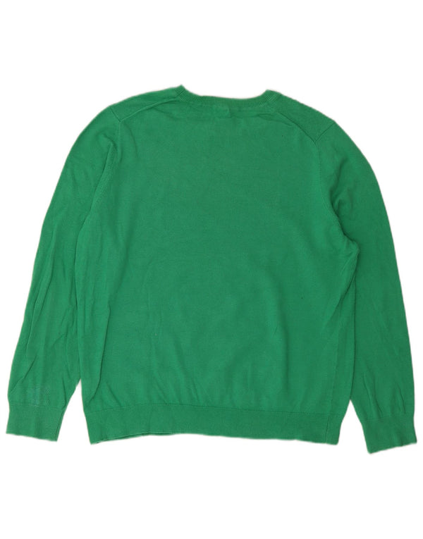 Suéter feminino John Lewis com gola redonda Reino Unido 14 grande algodão verde